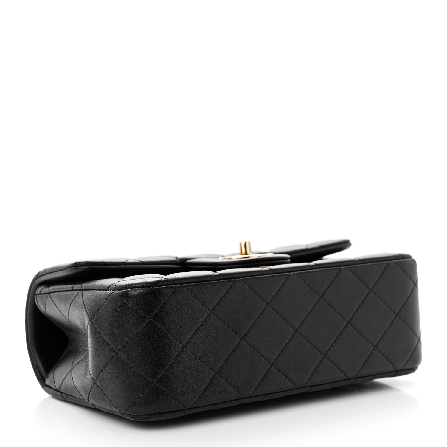 Chanel Lambskin Quilted Mini Top Handle Rectangular Flap Black 4 of 11