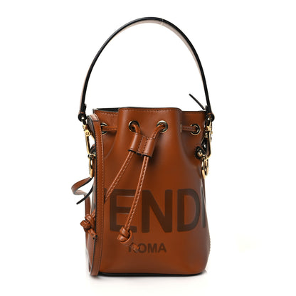 Fendi Vitello King F is Fendi Logo Embossed Mini Mon Tresor Bucket Bag Cuoio 1 of 11