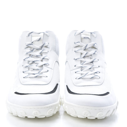 Chanel Calfskin Mesh Lycra Womens Logo High Top Sneakers 42 White 2 of 9