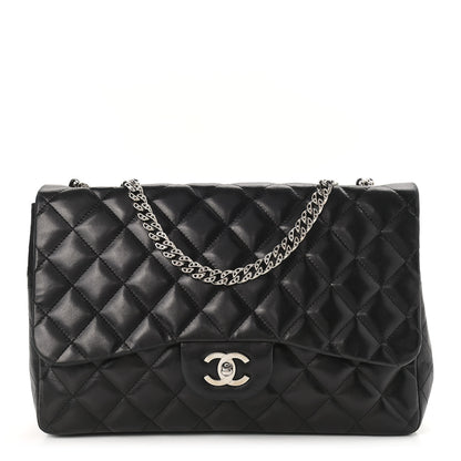 Chanel Lambskin Quilted Jumbo Flap Bijoux Chain Black 1 of 12