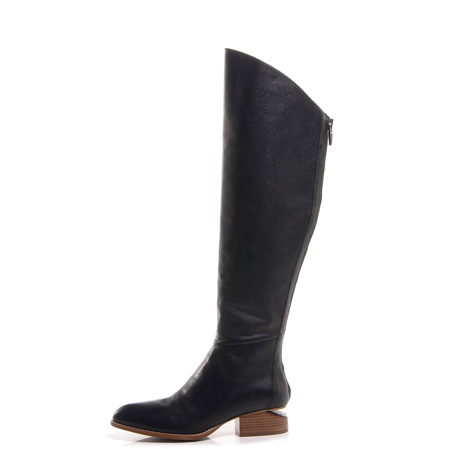 Calfskin Sigrid Over The Knee Boots 40 Black