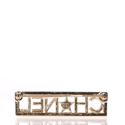 Chanel Baguette Crystal Star Logo Brooch Gold 3 of 5