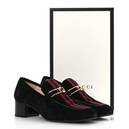 Gucci Suede Web Womens Loafers 38.5 Black 15 of 15