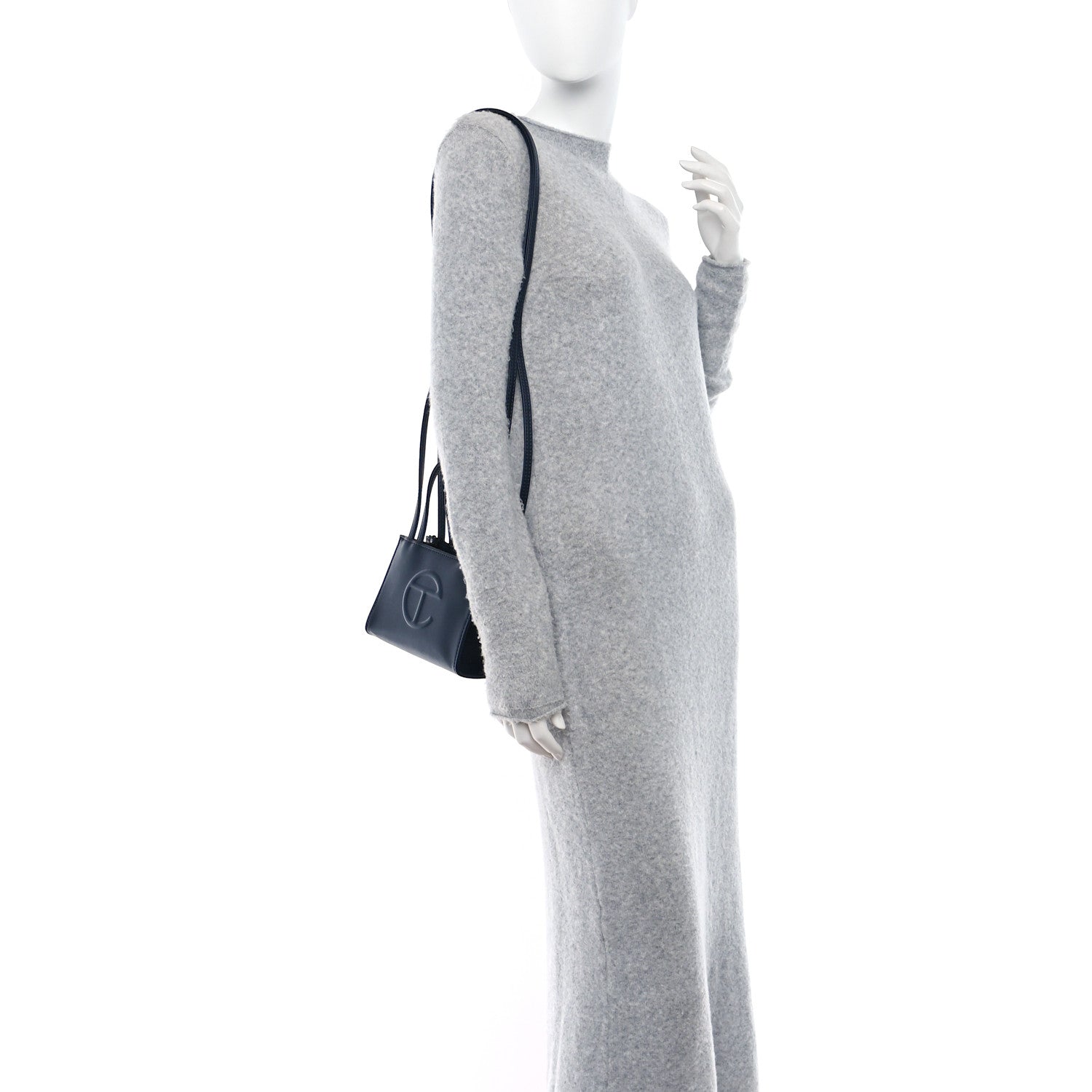 Telfar Vegan Leather Small Shopping Bag Navy 2 of 8