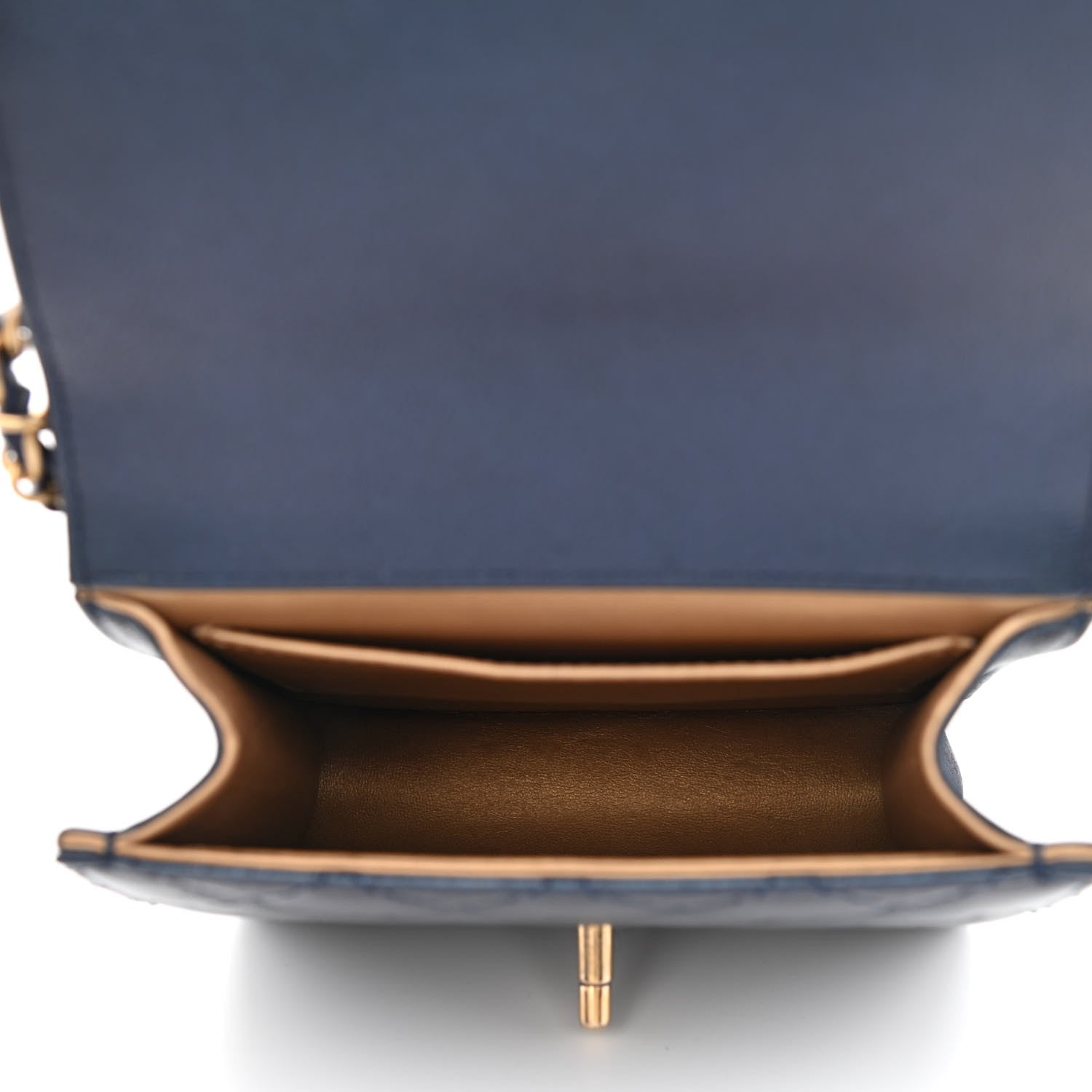 Chanel Iridescent Lambskin Quilted Chic Pearls Flap Navy Blue 5 of 10