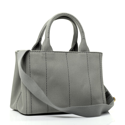 Prada Canapa Small Logo Tote Mercurio 2 of 4