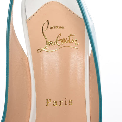 Christian Louboutin Patent Flo Sling 120 Pumps 36.5 Caraibes Canari 8 of 9