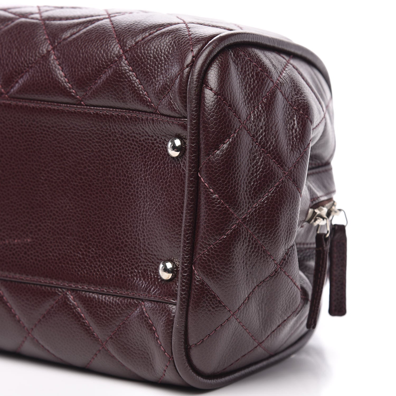 Chanel Caviar Quilted CC Timeless Bowler Burgundy 10 of 12