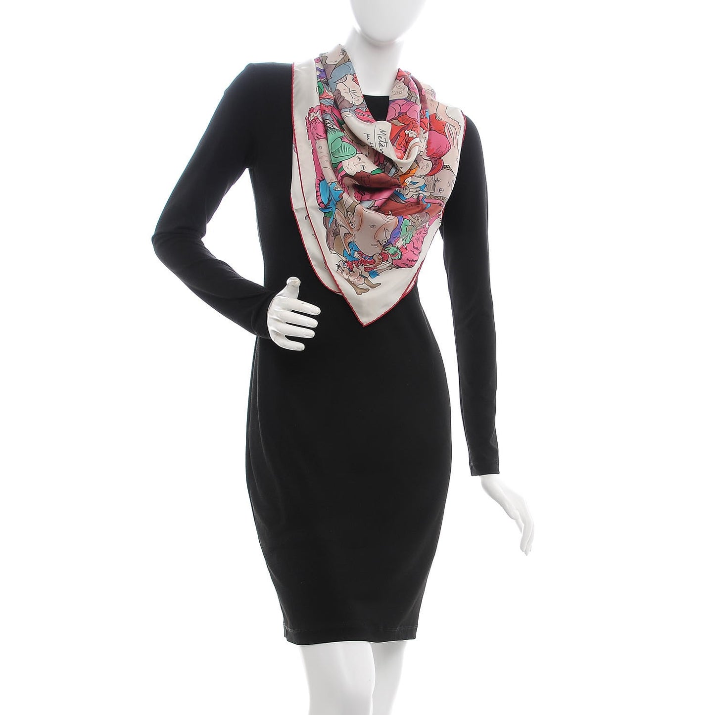 Silk Metamorphoses Par Paris Scarf 90 Rose Cendre Vert