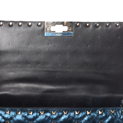 Valentino Garavani Metallic Wrinkled Lambskin Medium Rockstud Spike Shoulder Bag Peacock 7 of 7
