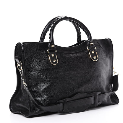 Balenciaga Chevre Gold Metallic Edge Hardware City Black 2 of 9