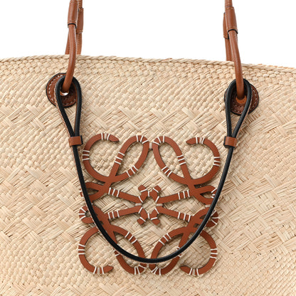 Loewe Calfskin Raffia Small Anagram Basket Tote Bag Natural Tan 8 of 12