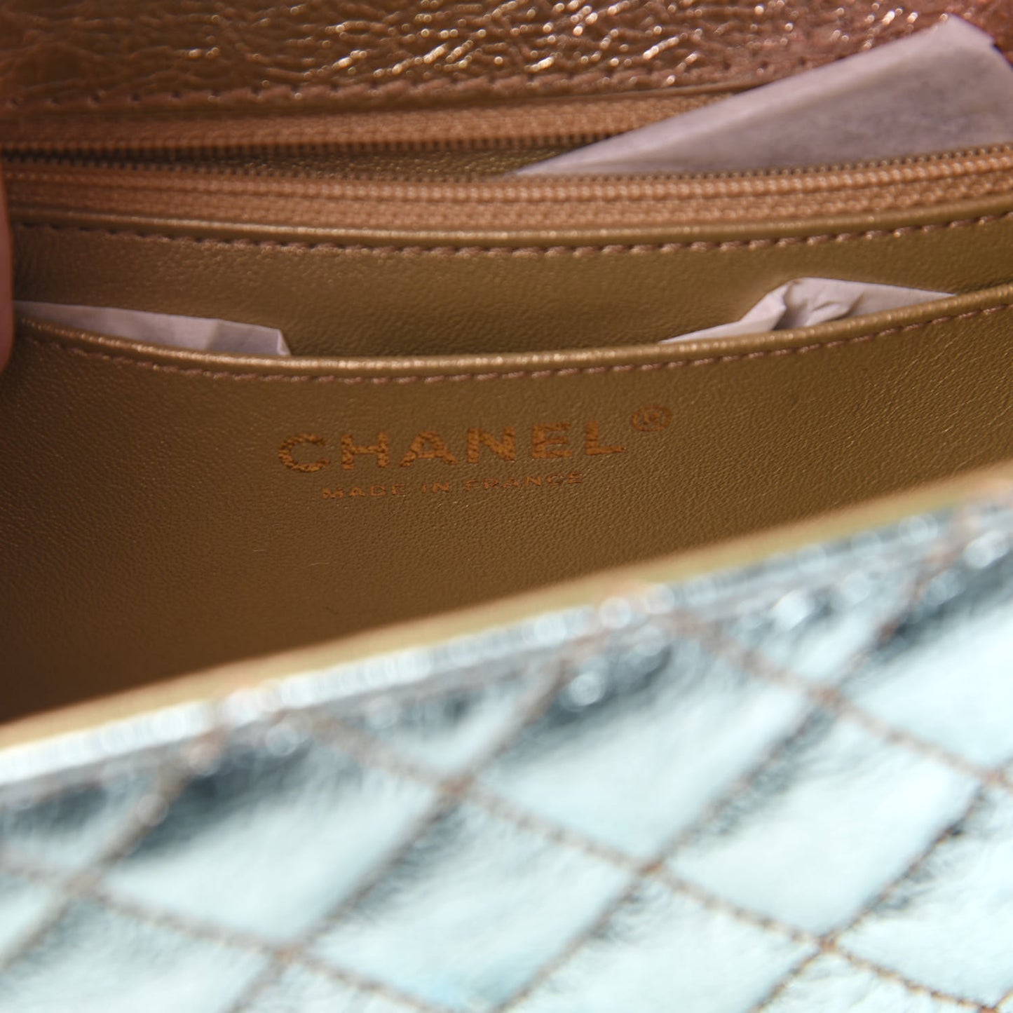 Metallic Goatskin Quilted Mini 2.55 Reissue Flap Multicolor