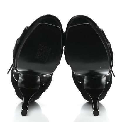 Saint Laurent Velvet Tribute 105 Platform Sandals 36.5 Black 5 of 7