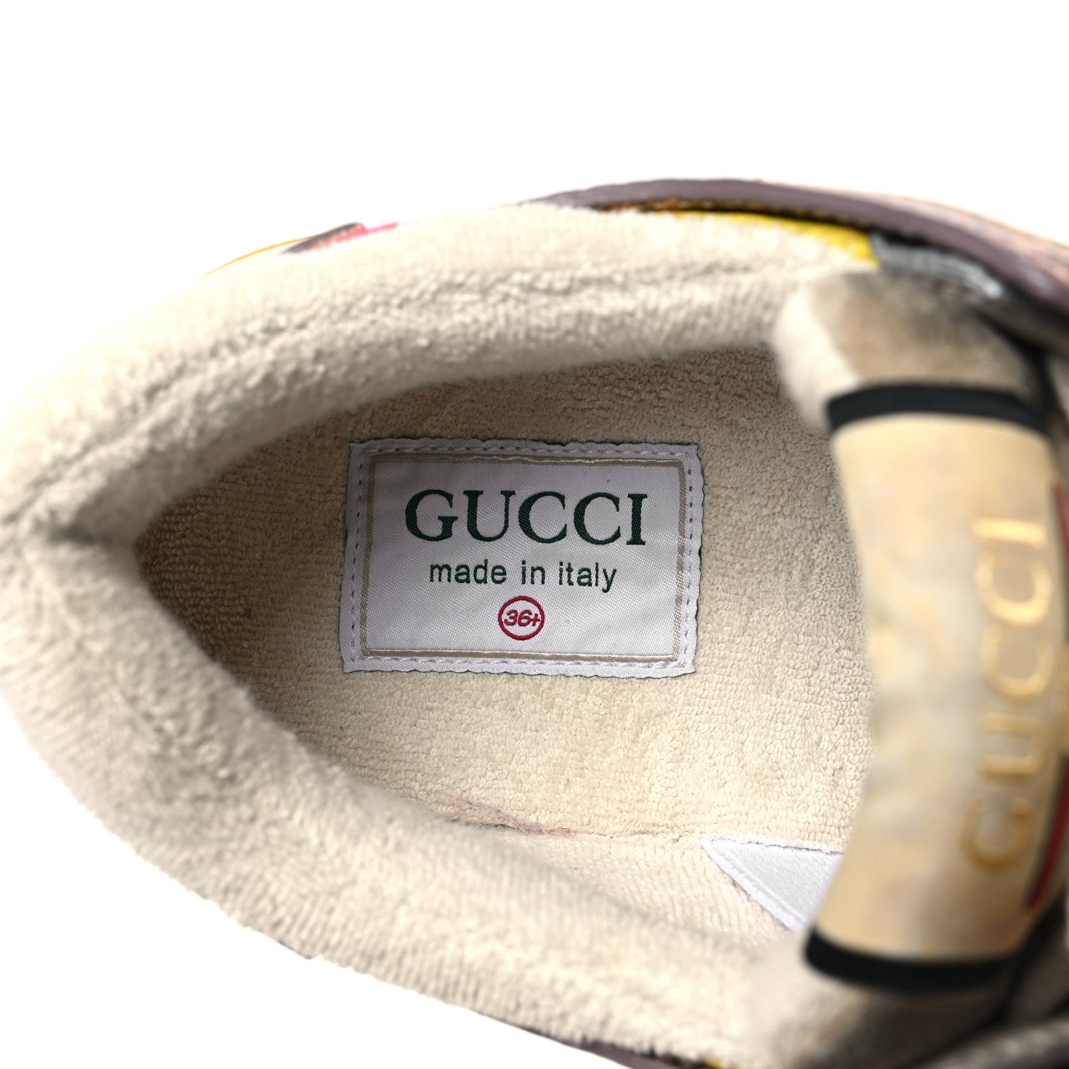 Gucci Suede Calfskin Tejus Printed Womens Ultrapace Sneakers 36.5 Pink Silver Oatmeal Yolk 7 of 7