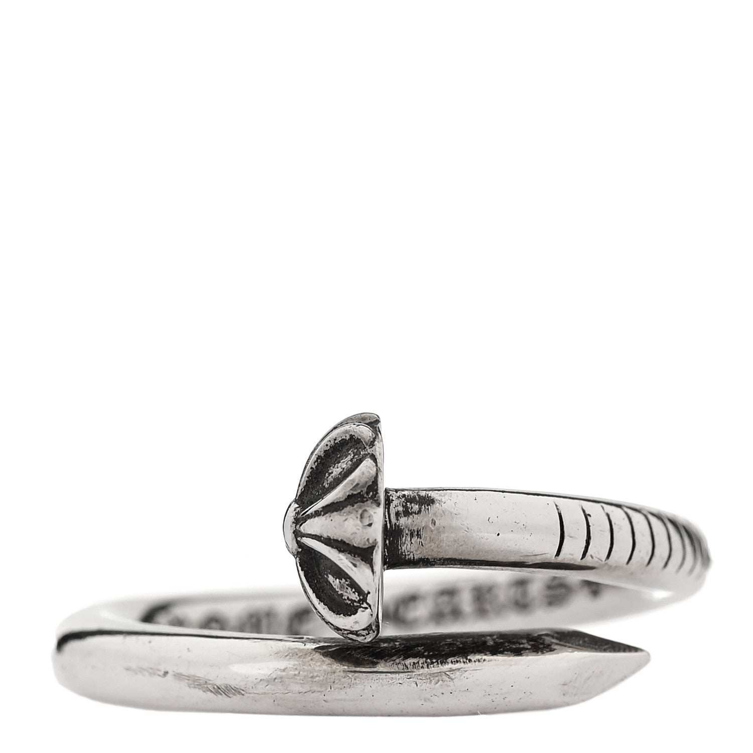 Chrome Hearts Sterling Silver Cross Ball Nail Ring 61 9.5 1 of 7