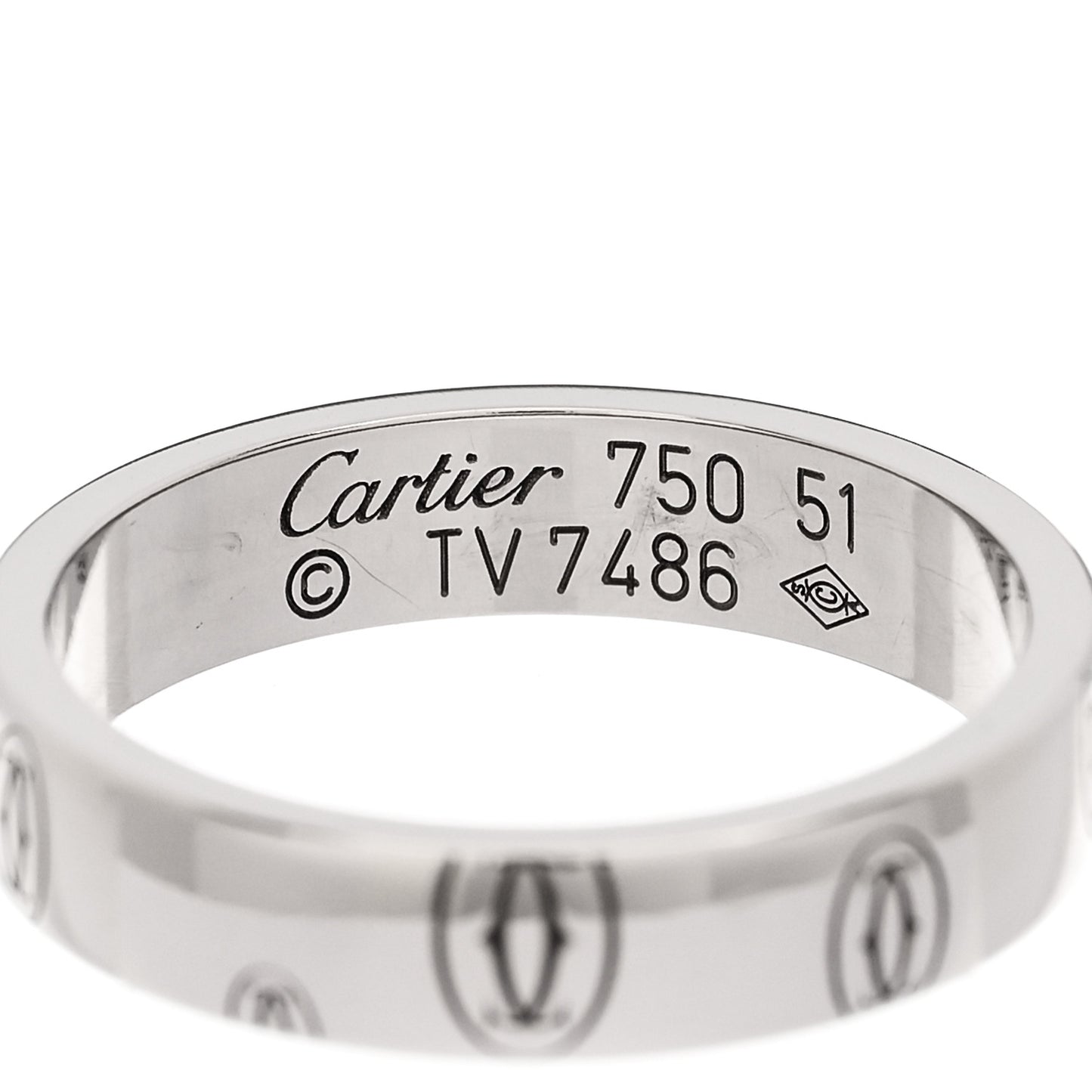 18K White Gold 4mm Happy Birthday Band Ring 51 5.75