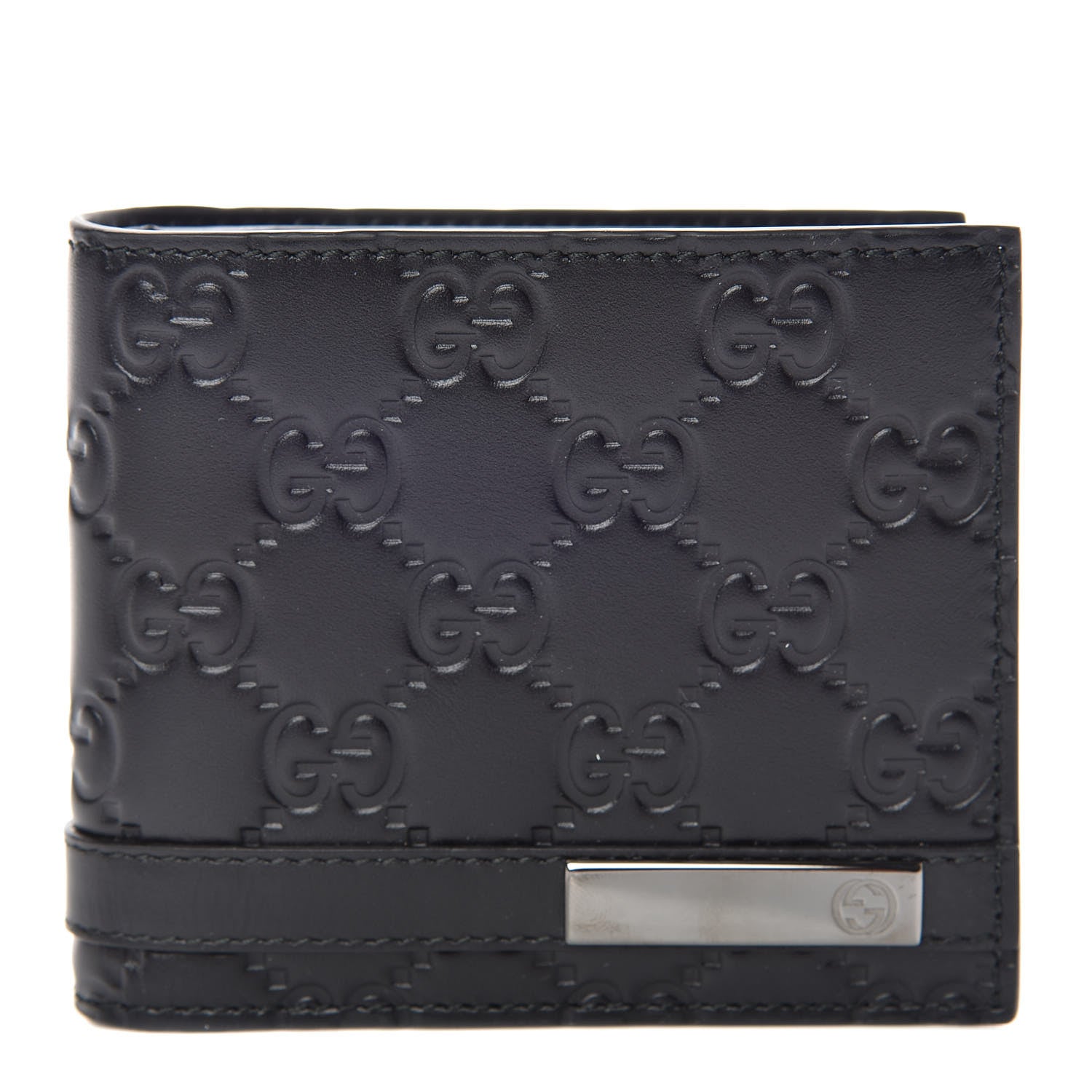 Gucci Guccissima Signature Bi-Fold Wallet Black 1 of 8