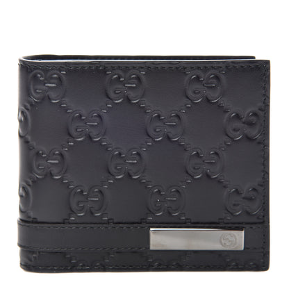 Gucci Guccissima Signature Bi-Fold Wallet Black 1 of 8