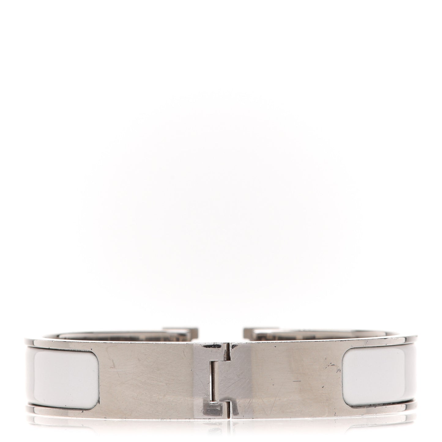 Enamel Narrow Clic Clac H Bracelet PM White