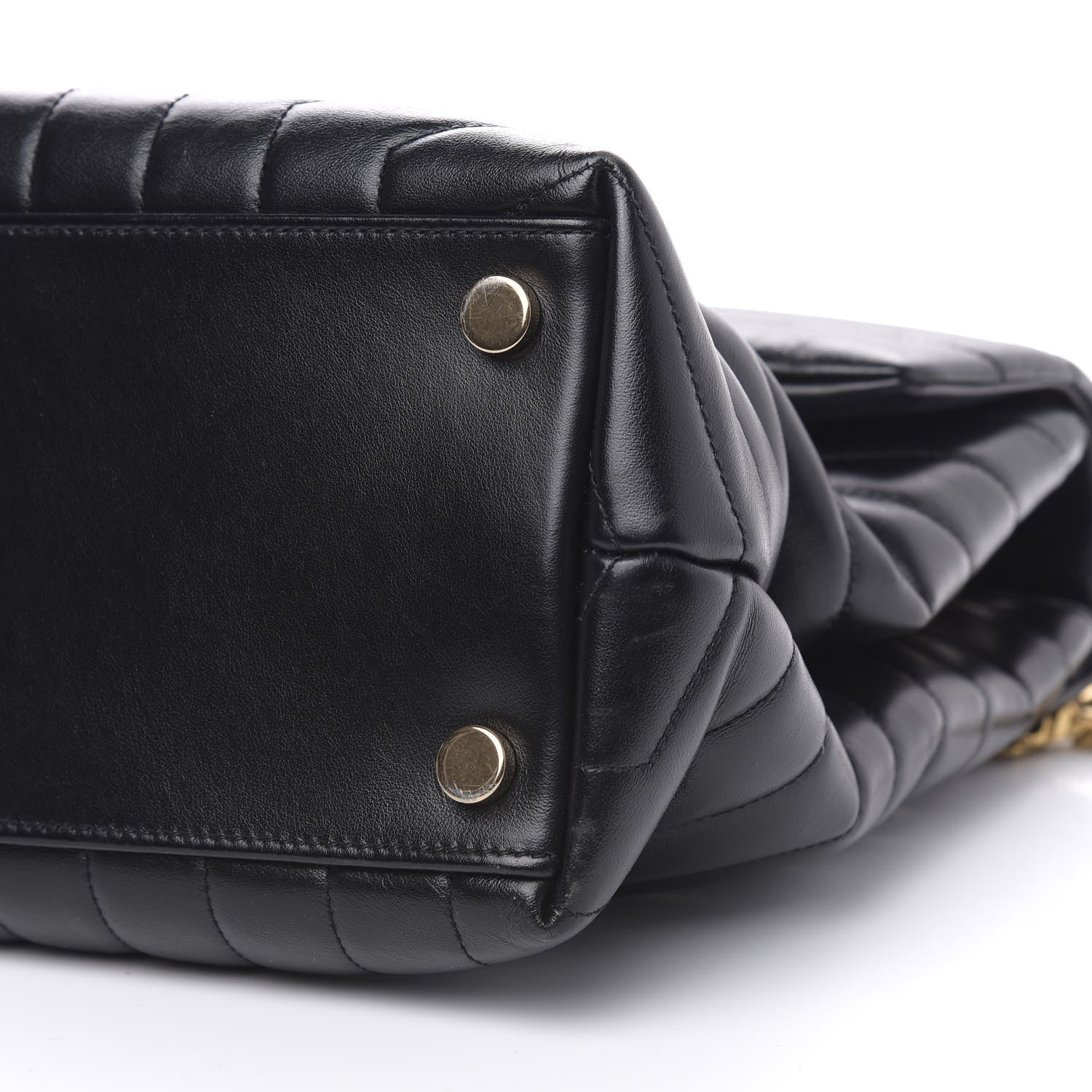 Saint Laurent Calfskin Y Quilted Monogram Large Loulou Chain Satchel Black 10 of 11