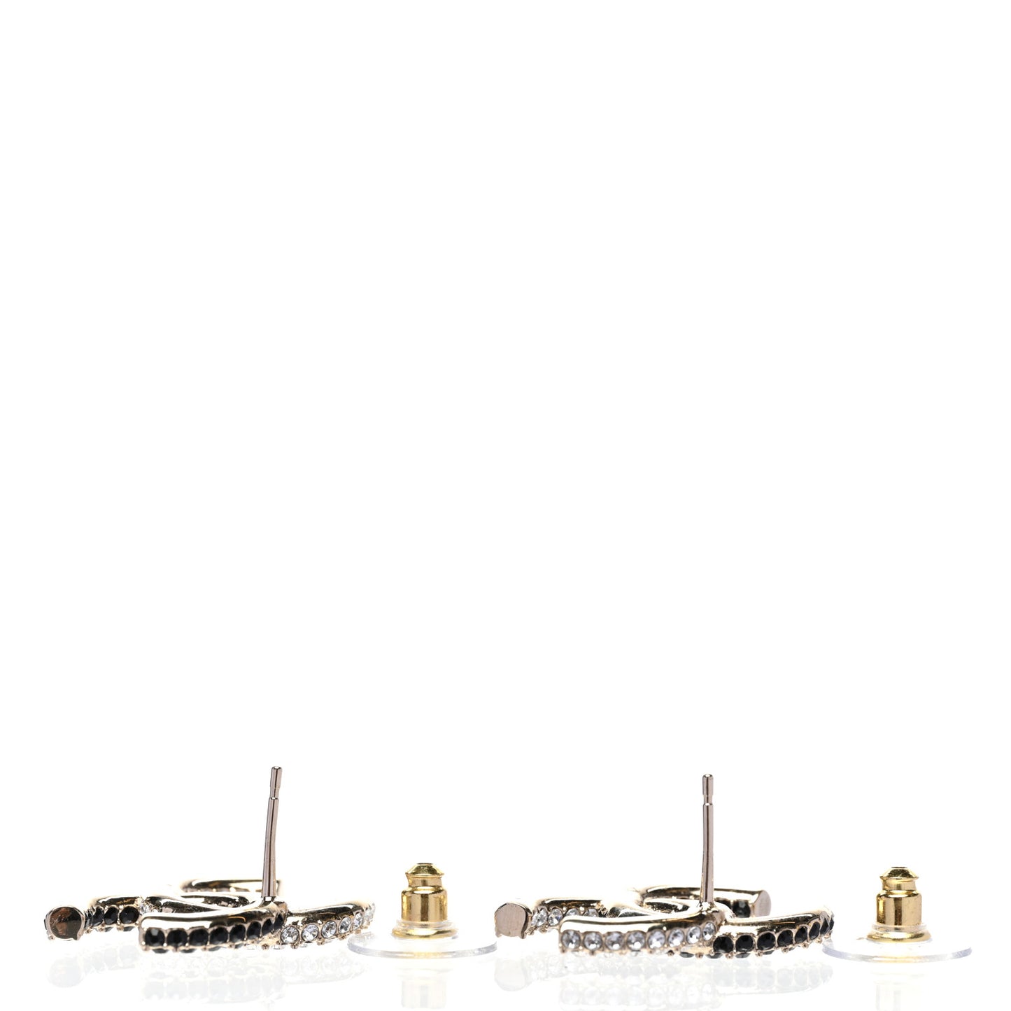 Crystal CC Earrings Gold Black