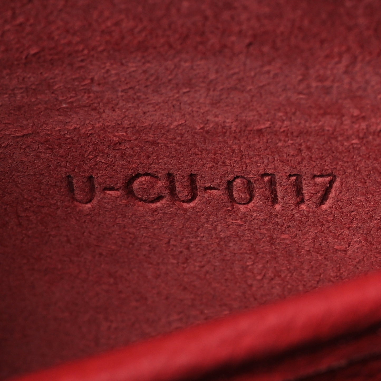 Drummed Calfskin Nano Luggage Red