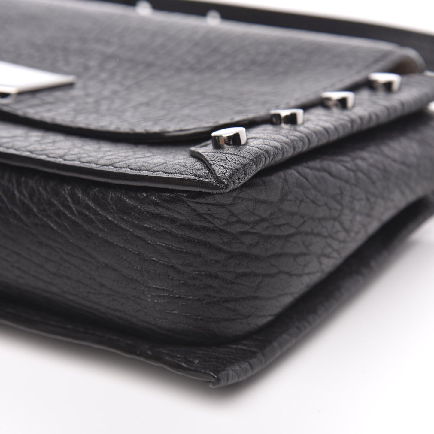 Grainy Calfskin Small Lockett Shoulder Bag Black