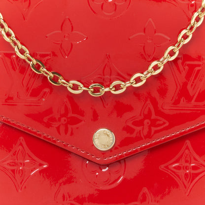 Louis Vuitton Vernis Felicie Pochette Chain Wallet Cherry 13 of 15