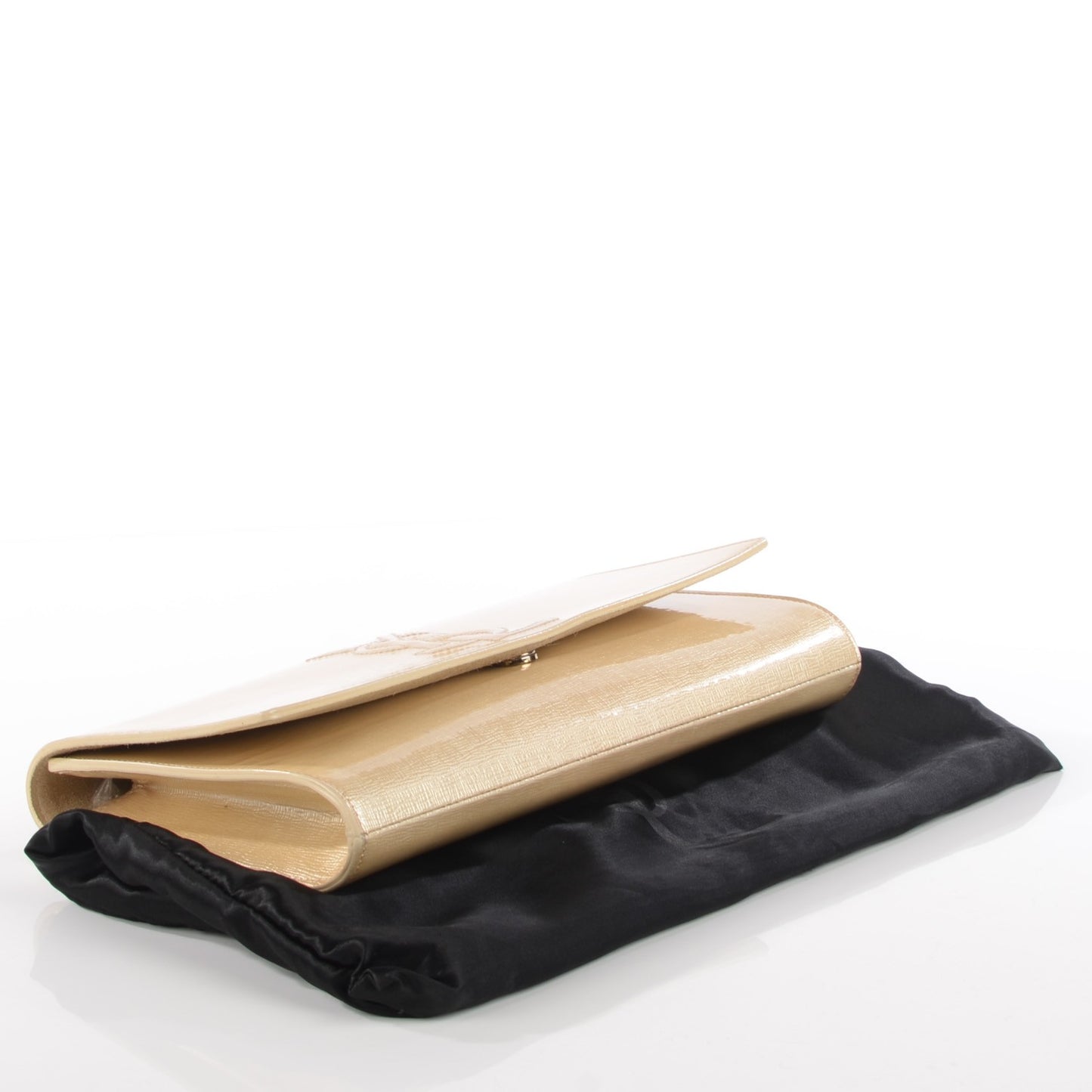 Coated Calfskin Belle De Jour Clutch Light Gold