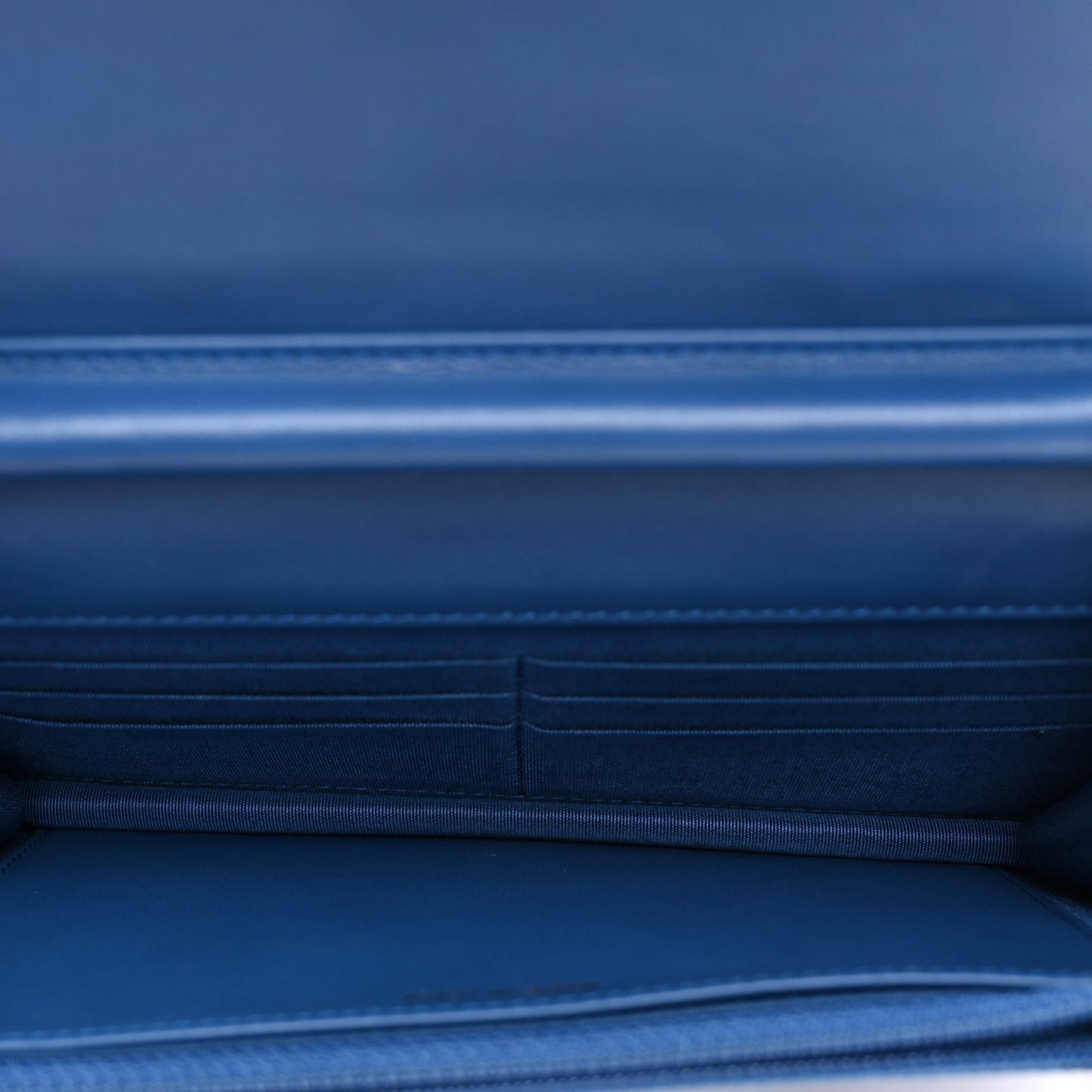 Caviar Quilted Boy Wallet On Chain WOC Blue