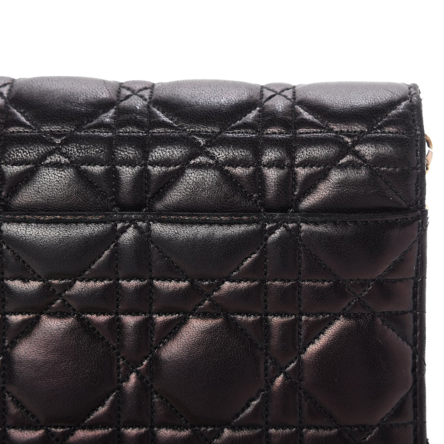 Lambskin Cannage Miss Dior Promenade Pouch Black