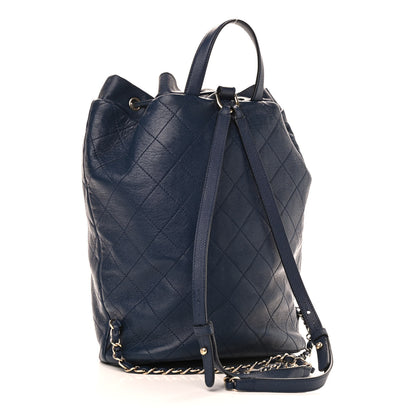 Chanel Sheepskin Caviar Quilted Daily Round Backpack Blue 3 of 10