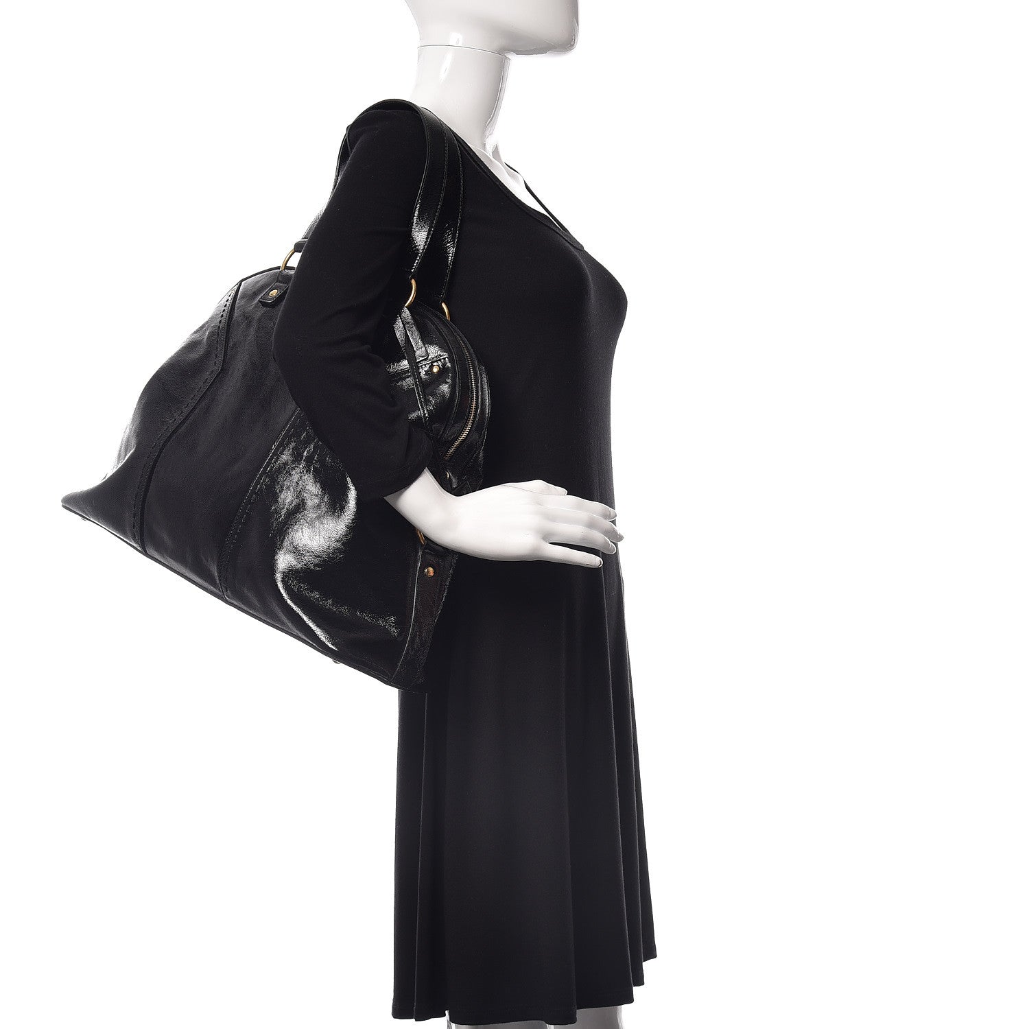 Saint Laurent Patent Oversized Muse Black 2 of 9