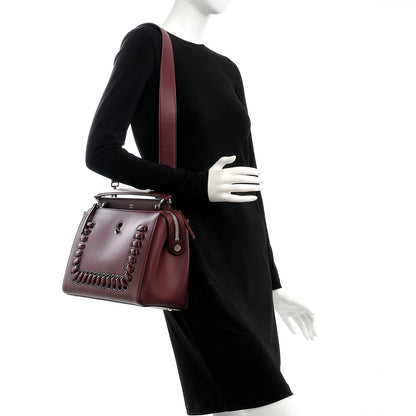 Fendi Vitello Baltico Dolce Shiny Nappa Lace Up DotCom Satchel Bordeaux 2 of 9