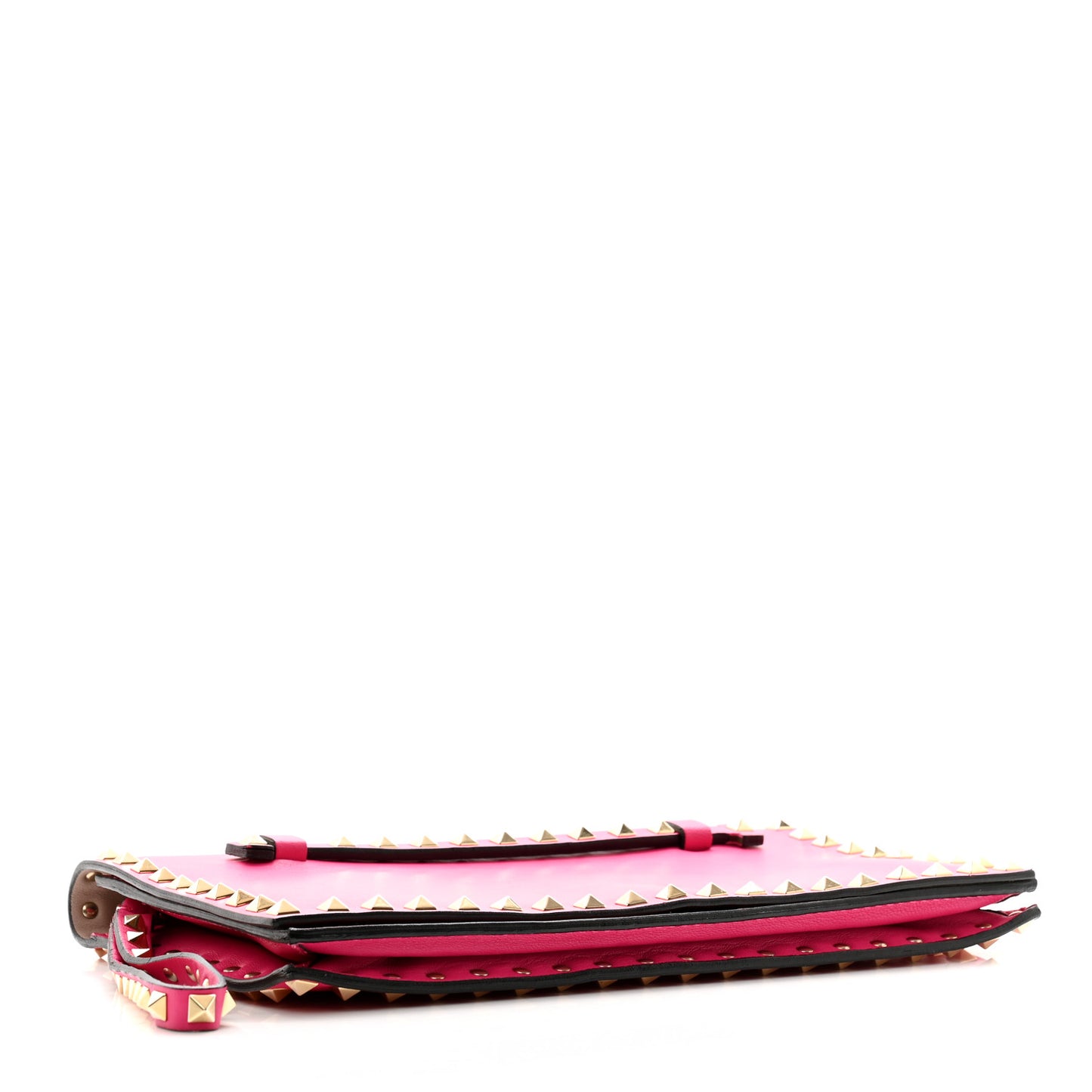 Nappa Rockstud Wristlet Clutch Fuxia