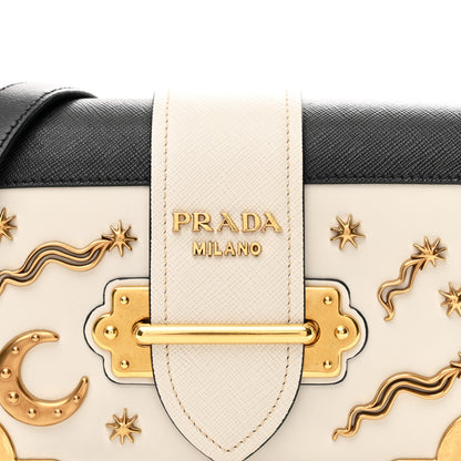Prada City Calf Saffiano Astrology Cahier Bag Talco Black 8 of 10