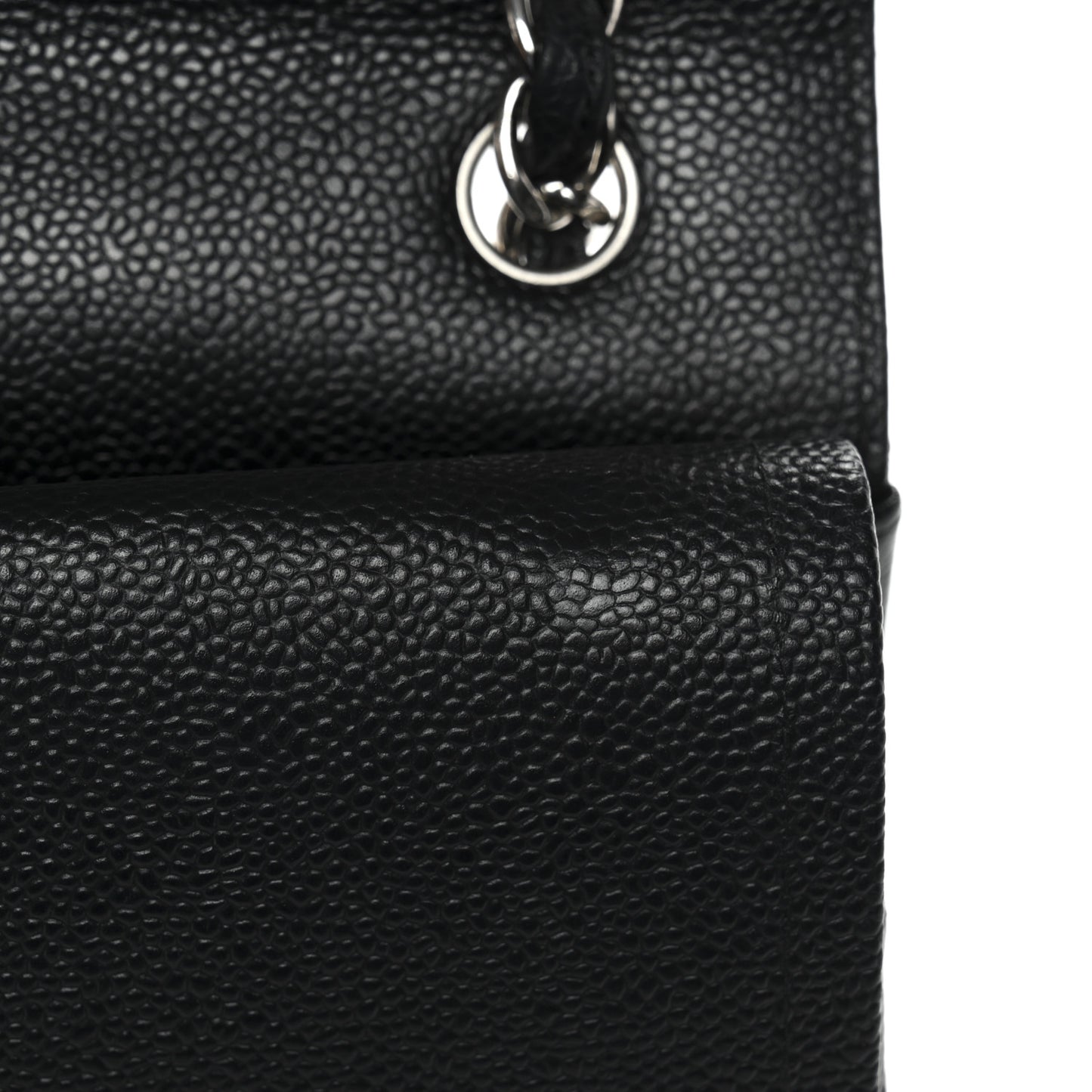 Caviar Quilted Jumbo Double Flap Black