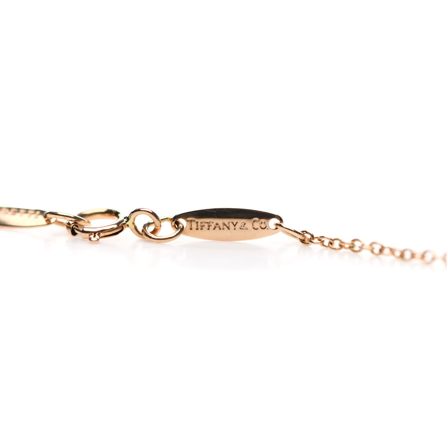 18K Rose Gold Diamond .03ct Elsa Peretti Diamonds by the Yard Pendant Necklace
