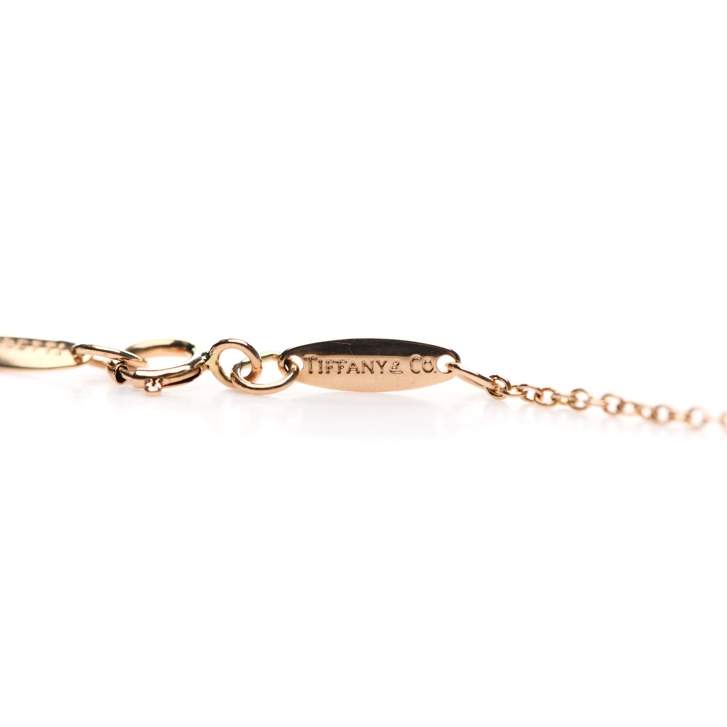 Tiffany 18K Rose Gold Diamond .03ct Elsa Peretti Diamonds by the Yard Pendant Necklace 6 of 7