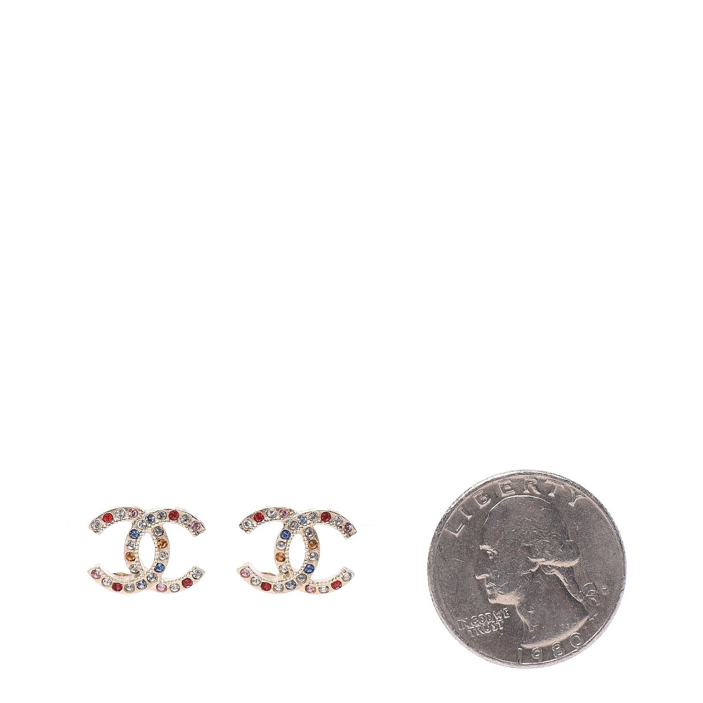 Crystal CC Earrings Gold Multicolor