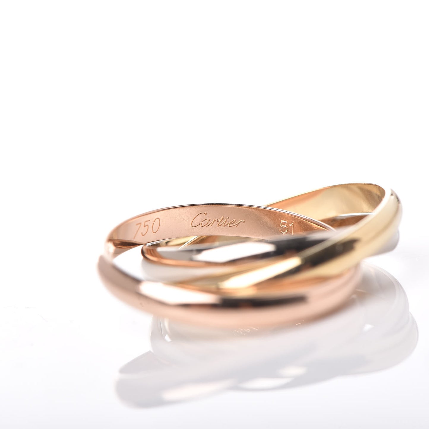 18K Pink Yellow White Gold Small Trinity Ring 51 5.75
