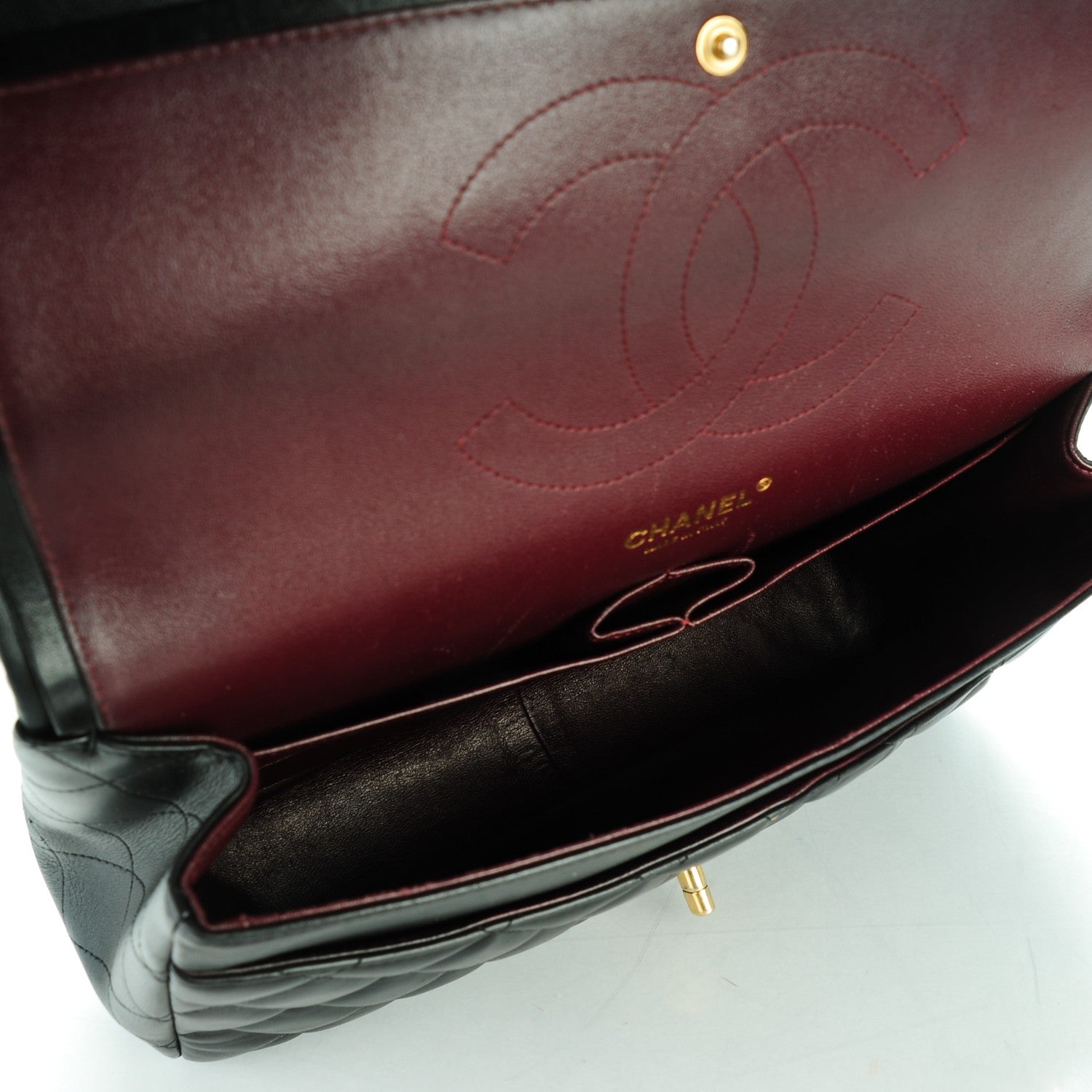 Chanel Lambskin Quilted Jumbo Double Flap Black 5 of 8