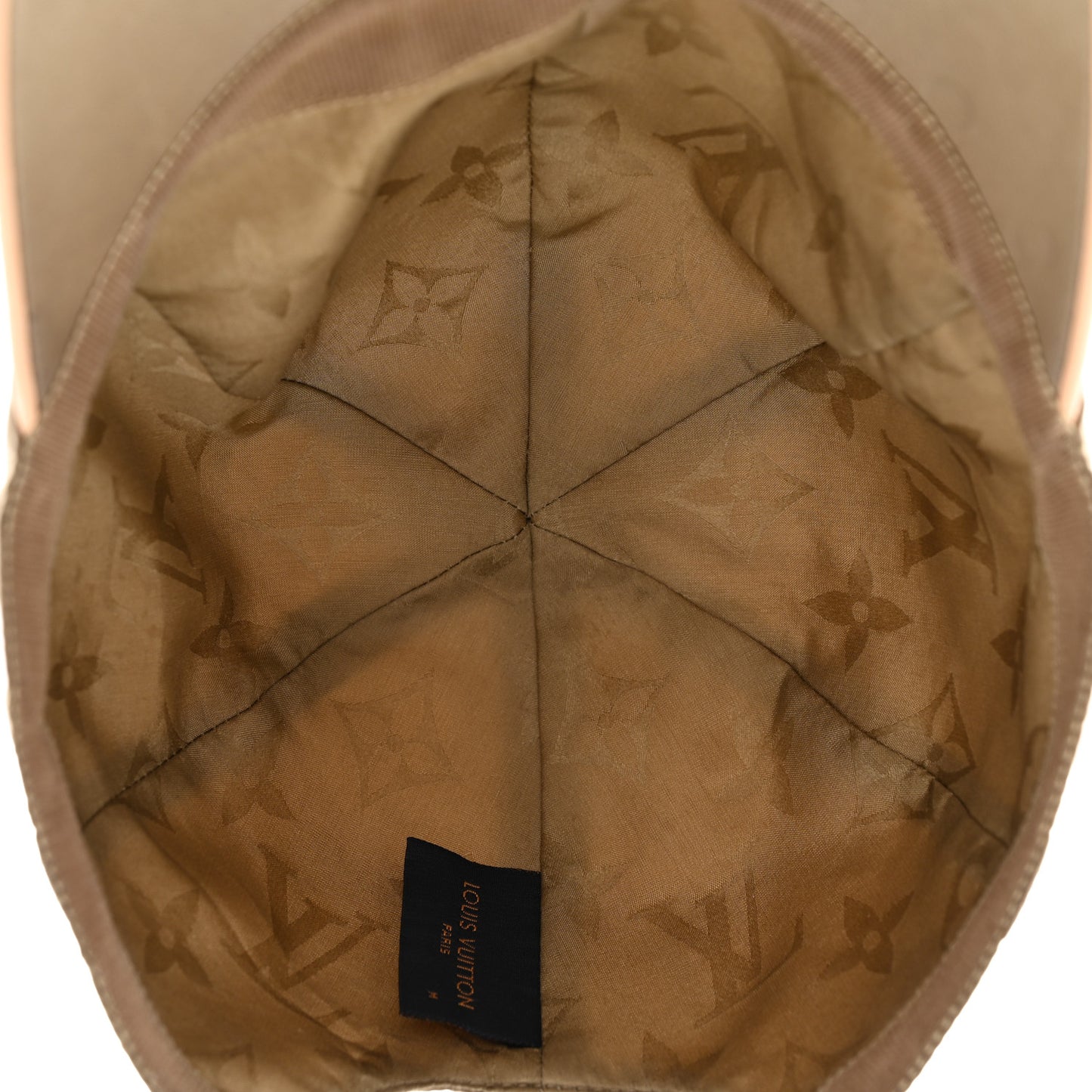 Polyester Silk Monogram LV Get Ready Cap M Beige