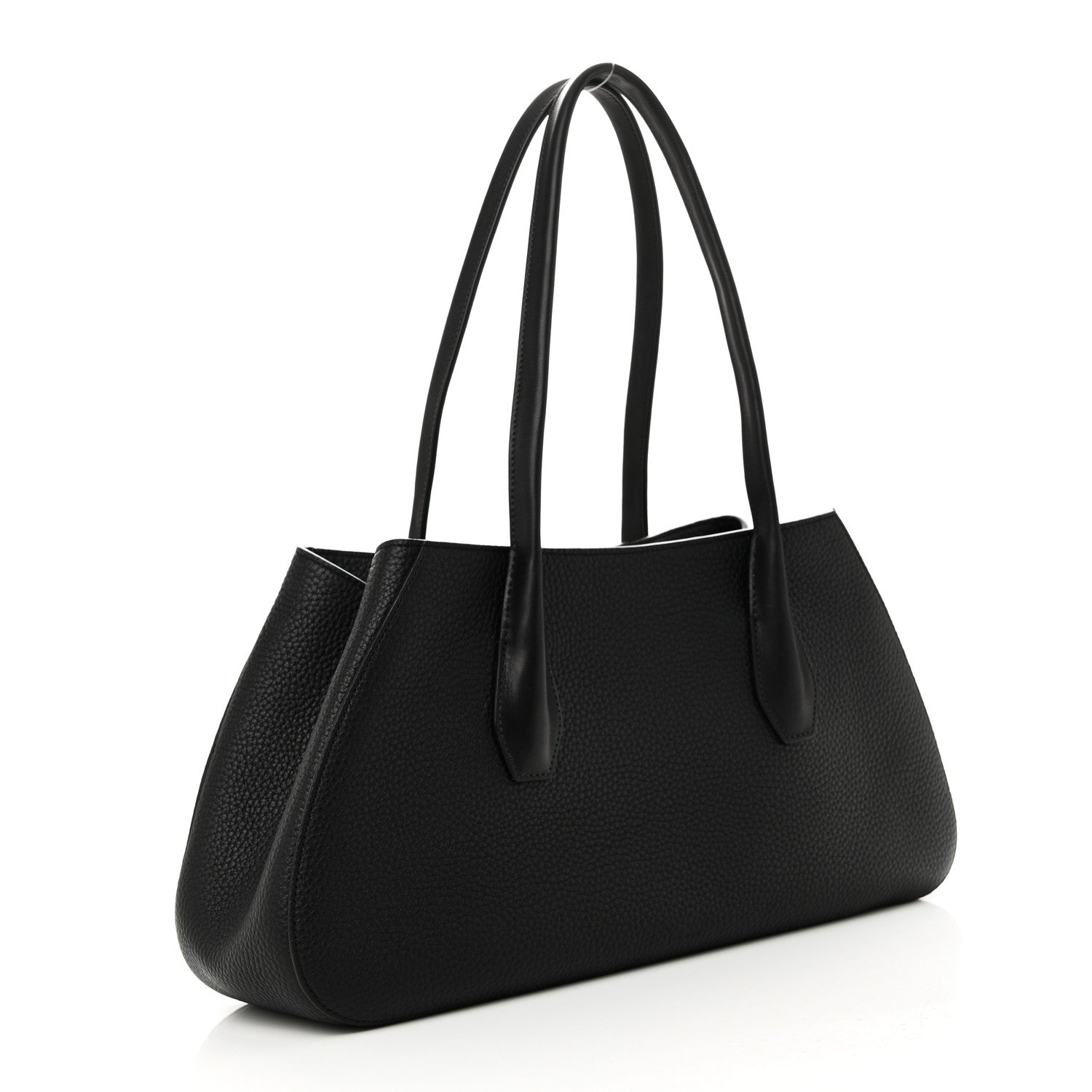 The Row Grained Calfskin Alger Shoulder Bag Black 3 of 9