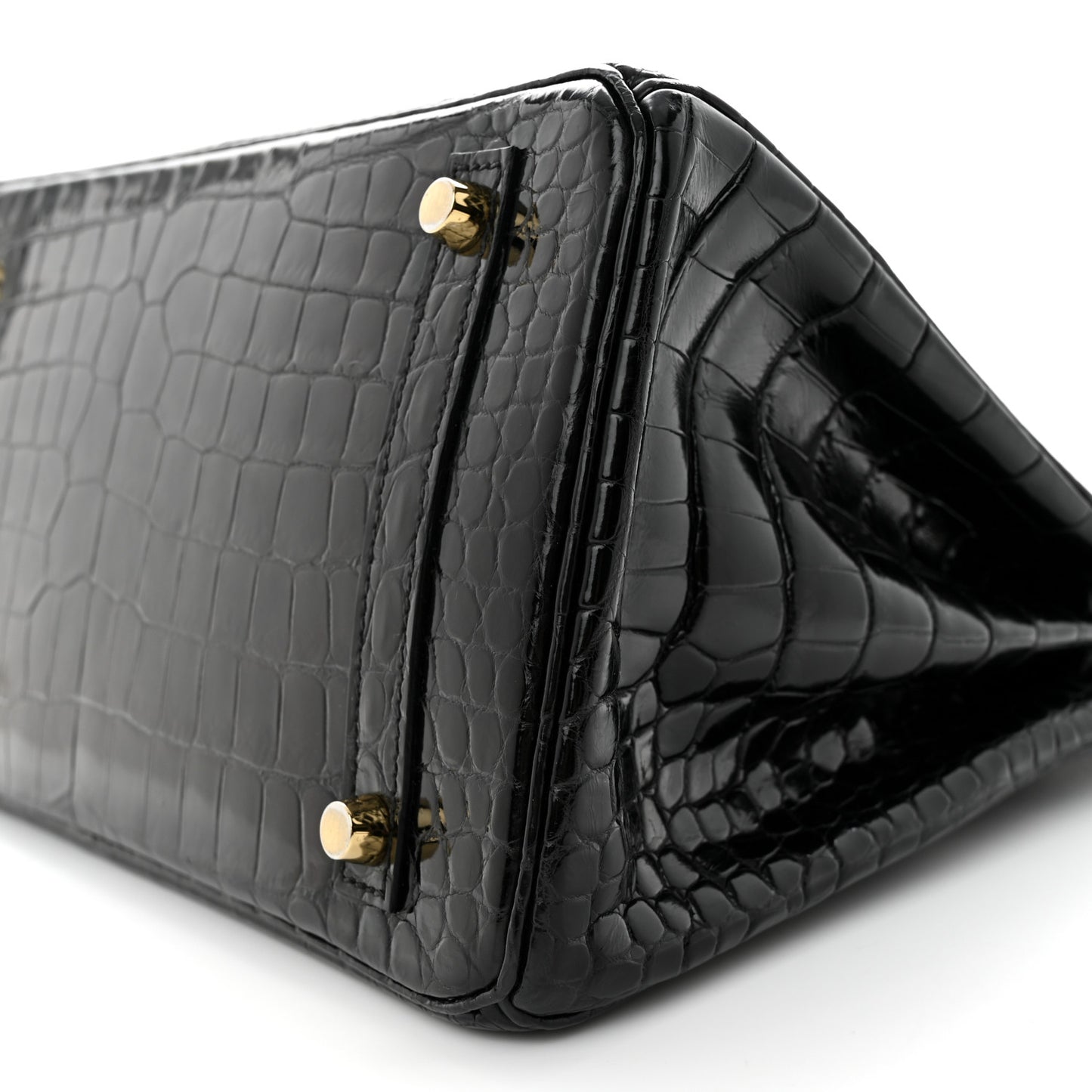 Shiny Porosus Crocodile Birkin 30 Black