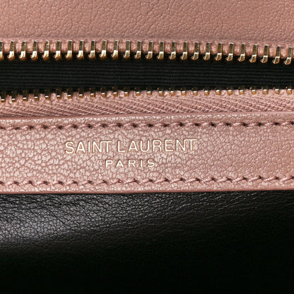Saint Laurent Sheepskin Matelasse Chevron Monogram Medium College Bag Rose Poudre 7 of 13