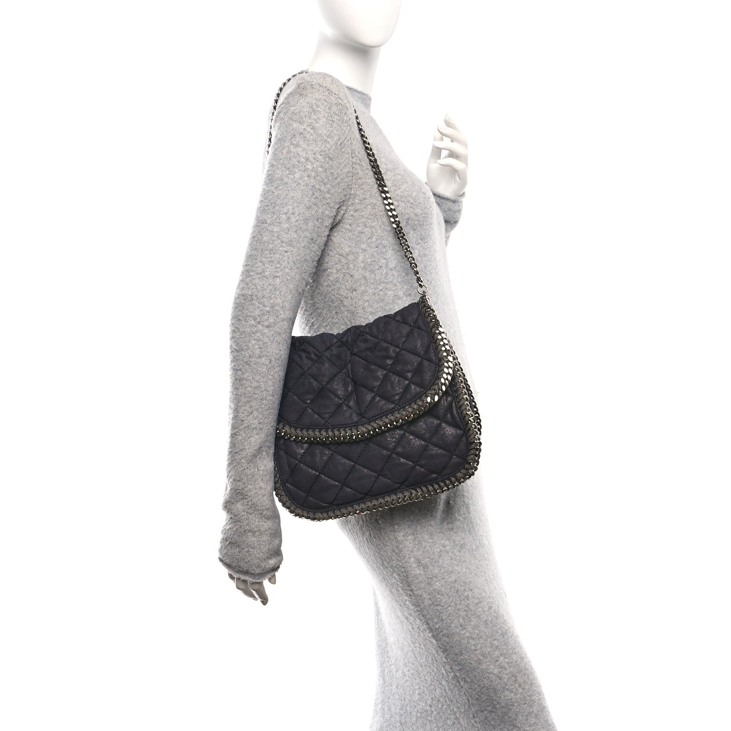 Stella McCartney Shaggy Deer Quilted Falabella Shoulder Bag Black 2 of 9
