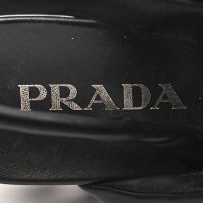 Prada Nappa Soft Metal Triangle Logo Padded Monolith 55mm Slingback Sandals 39.5 Black 8 of 8