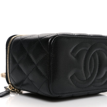 Chanel Caviar Quilted Small Vanity Case With Chain Black 9 of 11
